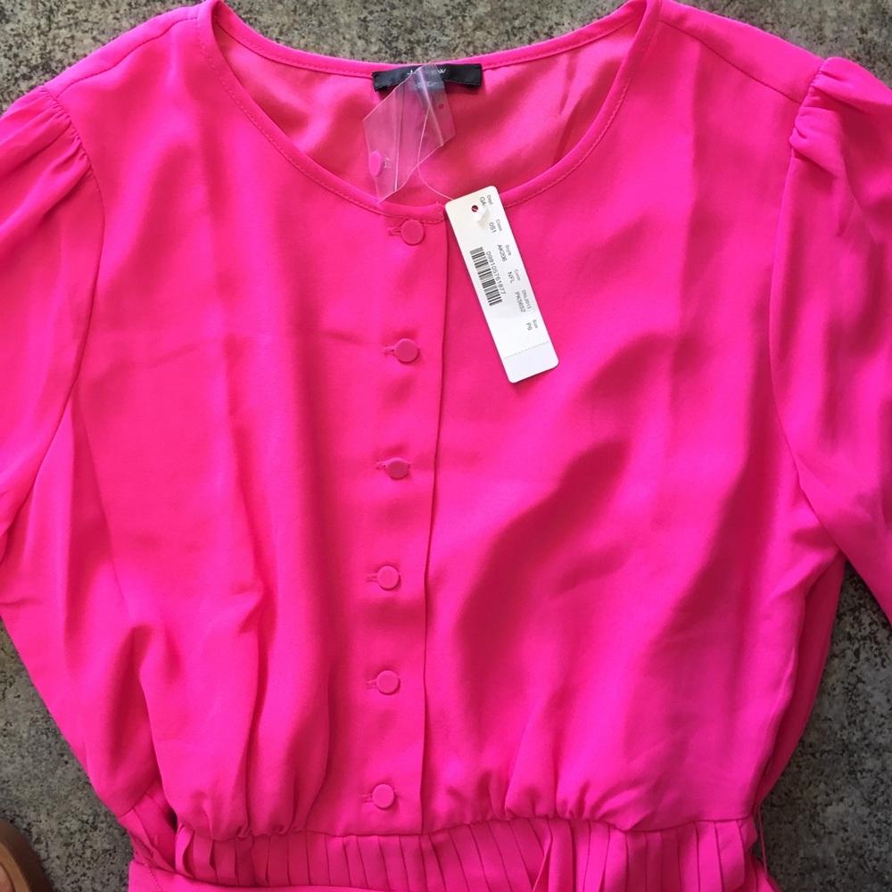 J. Crew Petite Pink Pleated Dress